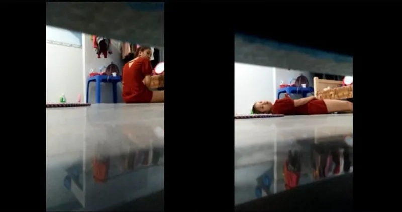 Quay lén con ghệ thẩm du trong phòng