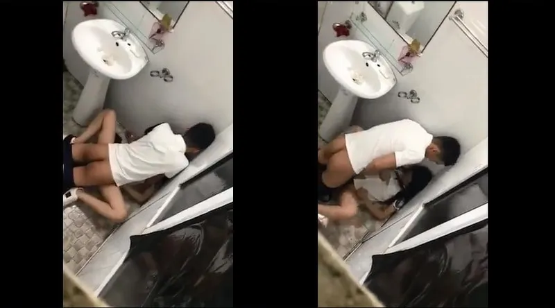 Ghệ say xỉn và bạn trai trong phòng tắm nhà hàng